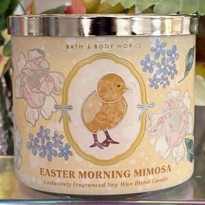 🆕🥂 BATH & BODY WORKS “EASTER MORNING MIMOSA” 3-WICK CANDLE. BRAND NEW. SOY WAX.